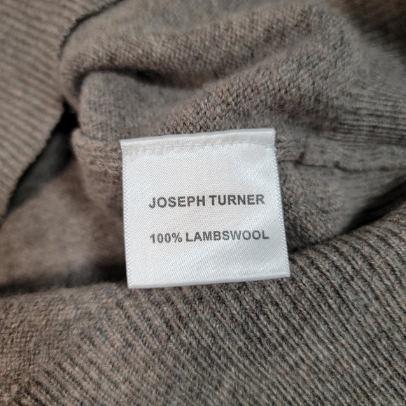 Joseph Turner Size Large 100% Lambswool Sweater Preppy Quiet Luxury FLAW - Picture 6 of 11